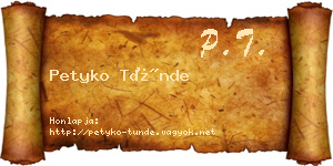 Petyko Tünde névjegykártya