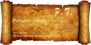 Petyko Tünde névjegykártya