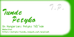 tunde petyko business card